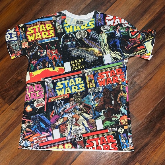 Star Wars Comic Book All Over Print Graphic T-Shirt Fifth Sun - Picture 1 of 5